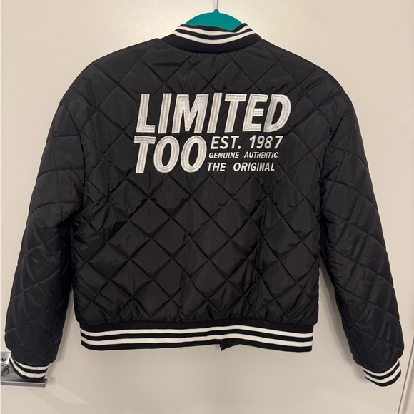 Limited Too Black Quilted Bomber Jacket - Picture 1 of 7